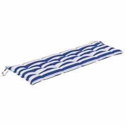 vidaXL Coussin de banc de jardin rayures bleues et blanches 150x50x7cm