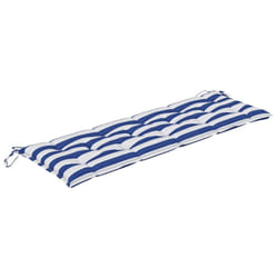 vidaXL Coussin de banc de jardin rayures bleues et blanches 150x50x7cm