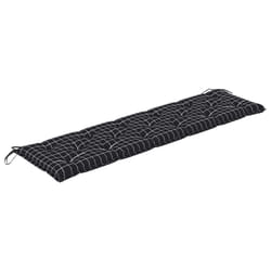 vidaXL Coussin de banc de jardin carreaux noir 180x50x7cm tissu oxford