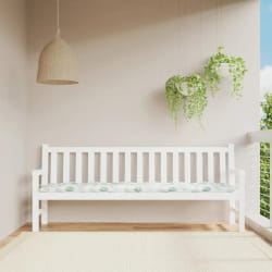 vidaXL Coussin de banc de jardin motif de feuilles 200x50x7 cm tissu