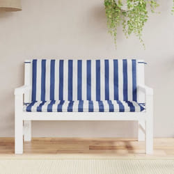 vidaXL Coussins de banc de jardin lot de 2 rayures bleues et blanches