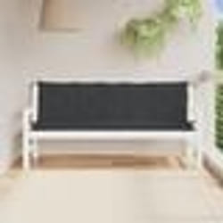 vidaXL Coussins de banc jardin lot de 2 noir 180x50x7 cm tissu Oxford