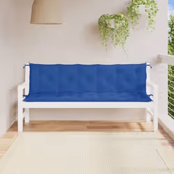 vidaXL Coussins de banc jardin lot de 2 bleu 180x50x7 cm tissu Oxford