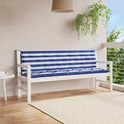 Coussins de banc de jardin 2 pcs rayures bleues/blanches