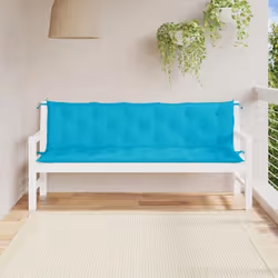 vidaXL Coussins de banc de jardin lot de 2 turquoise tissu Oxford