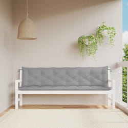 Coussins de banc jardin lot de 2 gris 200x50x7 cm tissu Oxford
