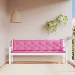 vidaXL Coussins de banc de jardin lot de 2 rose 200x50x7 cm tissu 361752
