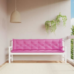 vidaXL Coussins de banc de jardin lot de 2 rose 200x50x7 cm tissu 361752