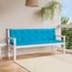 vidaXL Coussins de banc de jardin lot de 2 turquoise 200x50x7 cm tissu