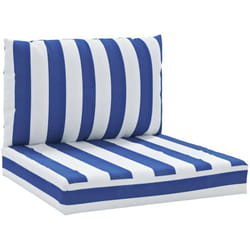 Vidaxl - Coussins de palette lot de 2 rayures bleues/blanches