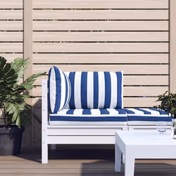 vidaXL Coussins de palette 3 pcs rayures bleues/blanches tissu oxford 361785