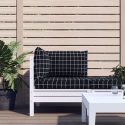 Coussins de palette 3 pcs motif à carreaux noir tissu Oxford
