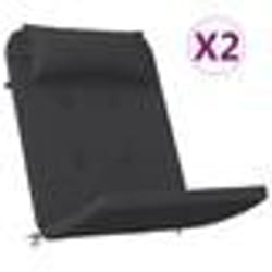 vidaXL Coussins de chaise adirondack lot de 2 noir tissu oxford 361837