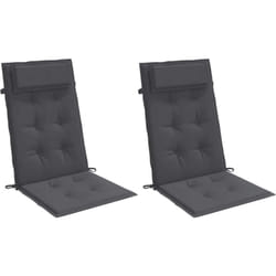 Coussins de chaise à dossier haut lot de 2 anthracite Vidaxl