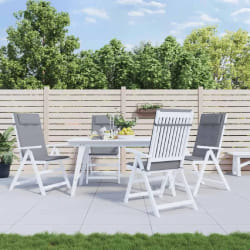 vidaXL Coussins de Chaise Dossier Haut Gris