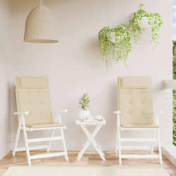 vidaXL Coussins de Chaise Dossier Haut - Beige