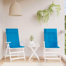 vidaXL Coussins de chaise à dossier haut lot de 2 bleu clair coussin coussin de chaise coussin de siège 361886