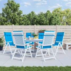 vidaXL Coussins de chaise dossier haut - Lot 6 - Bleu Clair