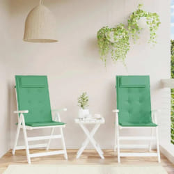 vidaXL Coussins de Chaise à Dossier Haut Lot de 2 - Vert