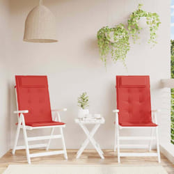 Coussins de chaise à dossier haut lot de 2 rouge tissu oxford Vidaxl