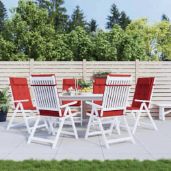 VIDAXL Coussins chaise dossier haut lot de 6 rouge