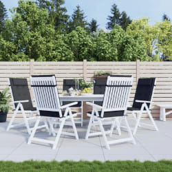 vidaXL Lot de 6 Coussins de Chaise Noir