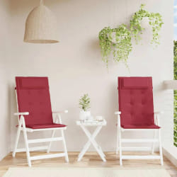 vidaXL Coussins de Chaise Haut - Rouge Bordeaux