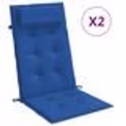 vidaXL Coussins de chaise à dossier haut lot de 2 bleu royal coussin coussin de chaise coussin de siège 361904