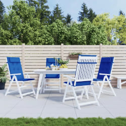 vidaXL Coussins de chaise à dossier haut lot de 4 - Bleu royal