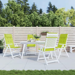 vidaXL Coussins jardin dossier haut - Lot de 4 - Vert vif