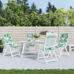 vidaXL Coussins de chaise à dossier haut lot de 4