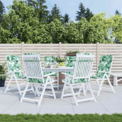 vidaXL Lot de 6 coussins de chaise à dossier haut modèle feuilles