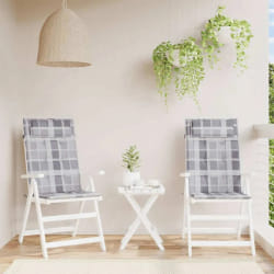 vidaXL Coussins de chaise lot de 2 - Carreaux gris
