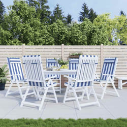 Vidaxl - Coussins de chaise à dossier haut lot de 6 rayures bleu/blanc