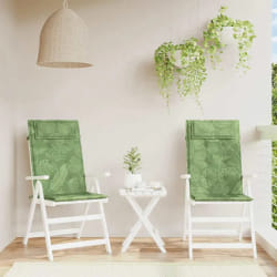 VidaXL Lot de 2 Coussins de Chaise à Dossier Haut - Motif Feuille
