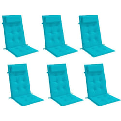 Coussins De Chaise À Dossier Haut Lot De 6 Turquoise Vidaxl