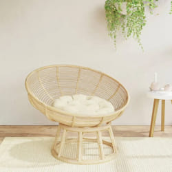 VIDAXL Coussin Rond Oxford Cream