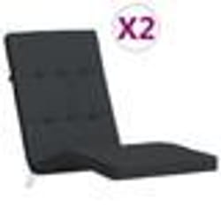 vidaXL Coussins de chaise longue lot de 2 noir tissu oxford