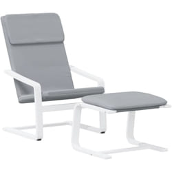 vidaXL Chaise de relaxation avec repose-pied Gris clair Tissu