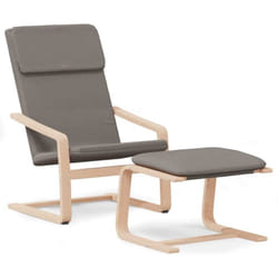 Chaise de relaxation avec repose-pied Taupe Tissu Vidaxl