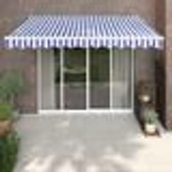 vidaXL Auvent rétractable bleu et blanc 3,5x2,5 m tissu et aluminium