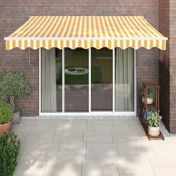 vidaXL Auvent rétractable jaune et blanc 3,5x2,5 m tissu et aluminium