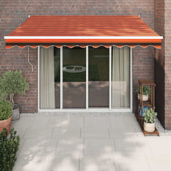 Auvent rétractable orange et marron 3,5x2,5m tissu et aluminium