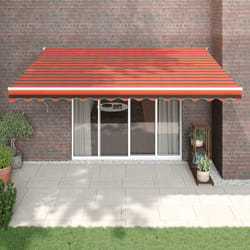 Vidaxl - Auvent rétractable orange et marron 4,5x3 m tissu et aluminium