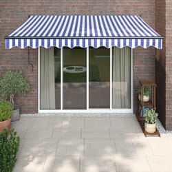 Vidaxl - Auvent rétractable bleu et blanc 3x2,5 m tissu et aluminium