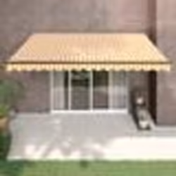 vidaXL Auvent rétractable jaune et blanc 4x3 m tissu et aluminium