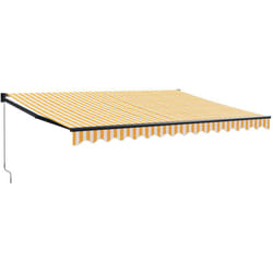 Vidaxl - Auvent rétractable jaune et blanc 4,5x3 m tissu et aluminium