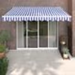 vidaXL Auvent rétractable automatique bleu et blanc 3x2,5 m