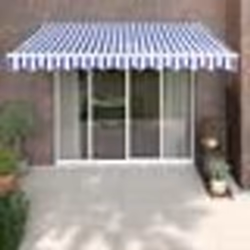 vidaXL Auvent rétractable automatique bleu et blanc 3,5x2,5 m