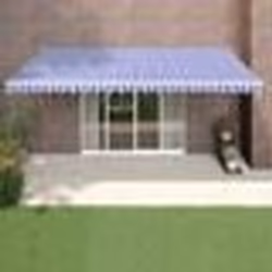 vidaXL Auvent rétractable automatique bleu et blanc 5x3 m